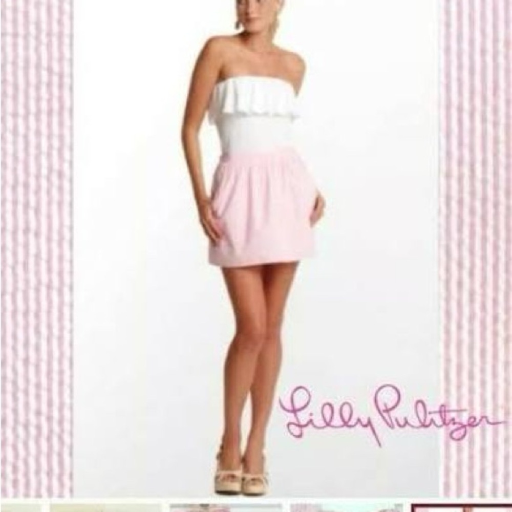Lilly Pulitzer Mimosa Skirt, Hotty Pink Stripe, size small, seersucker, lined!